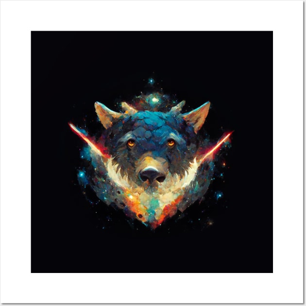 Space Wolf Wall Art by Yukiin